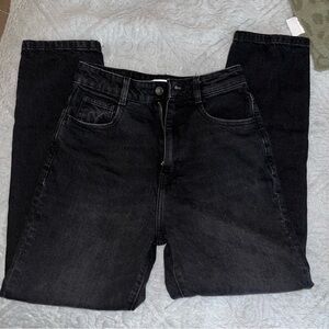 black zara straight leg jeans